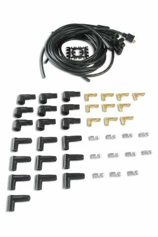 Spark Plug Wire Set- 8mm - Black Wire with Black 90 Deg Boots - 4041K